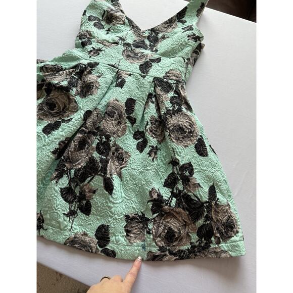 Topshop Women's 6 Retro Formal Jacquard Floral Bow Mini Dress Party Homecoming - Picture 11 of 13